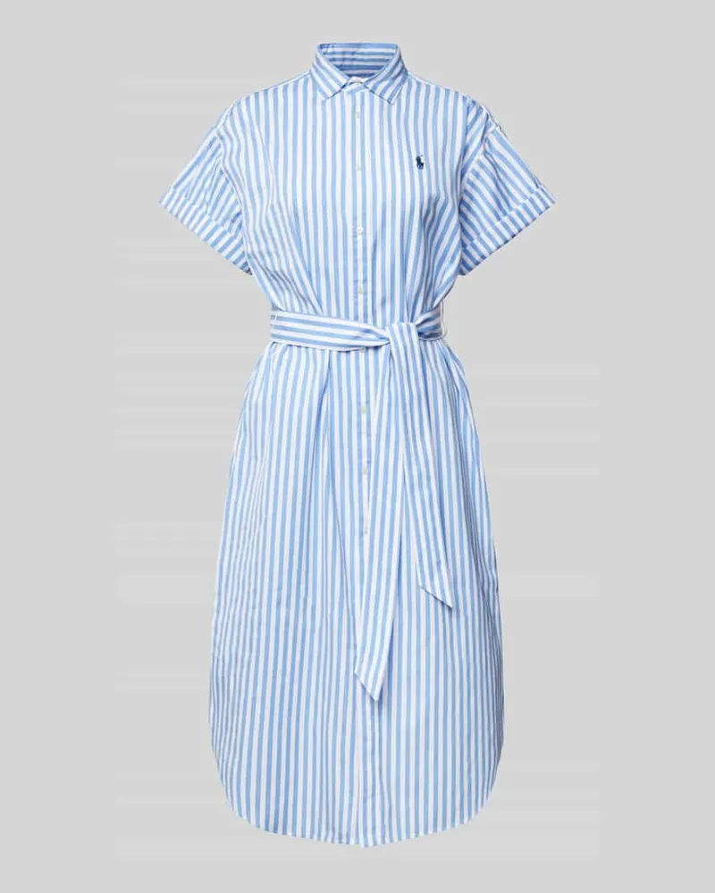 Ralph Lauren Hemdblusenkleid in Midilänge Blau