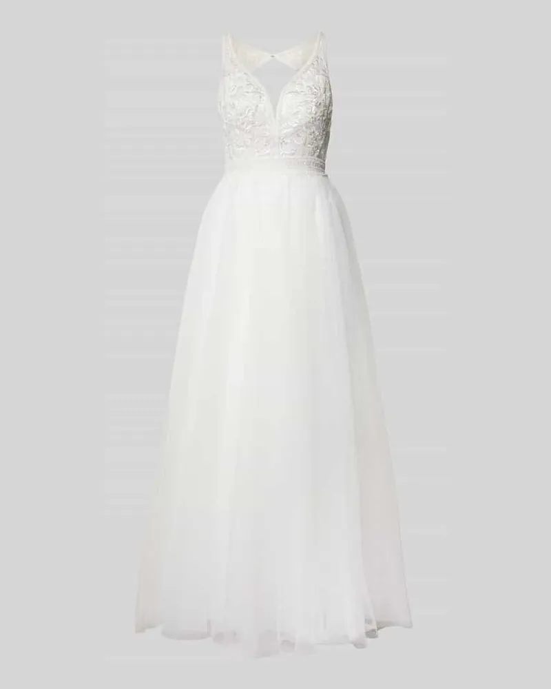 LUXUAR Brautkleid mit Herz-Ausschnitt Offwhite