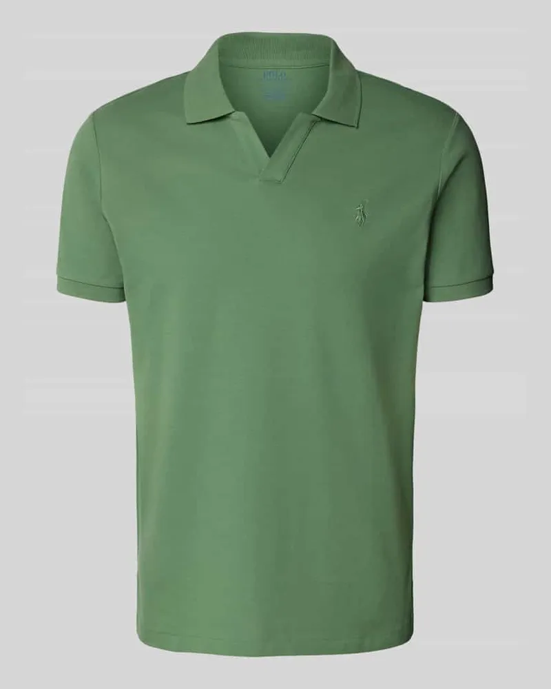 Ralph Lauren Custom Slim Fit Poloshirt mit V-Ausschnitt Gruen