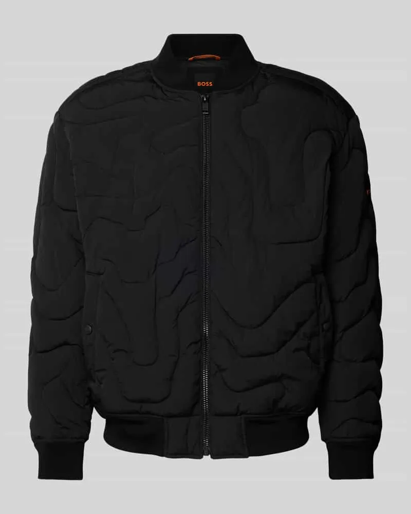 HUGO BOSS Bomberjacke mit Strukturmuster Modell 'Omapy Black