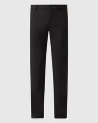 Casual Friday Slim Fit Hose in unifarbenem Design Modell 'Philip Black