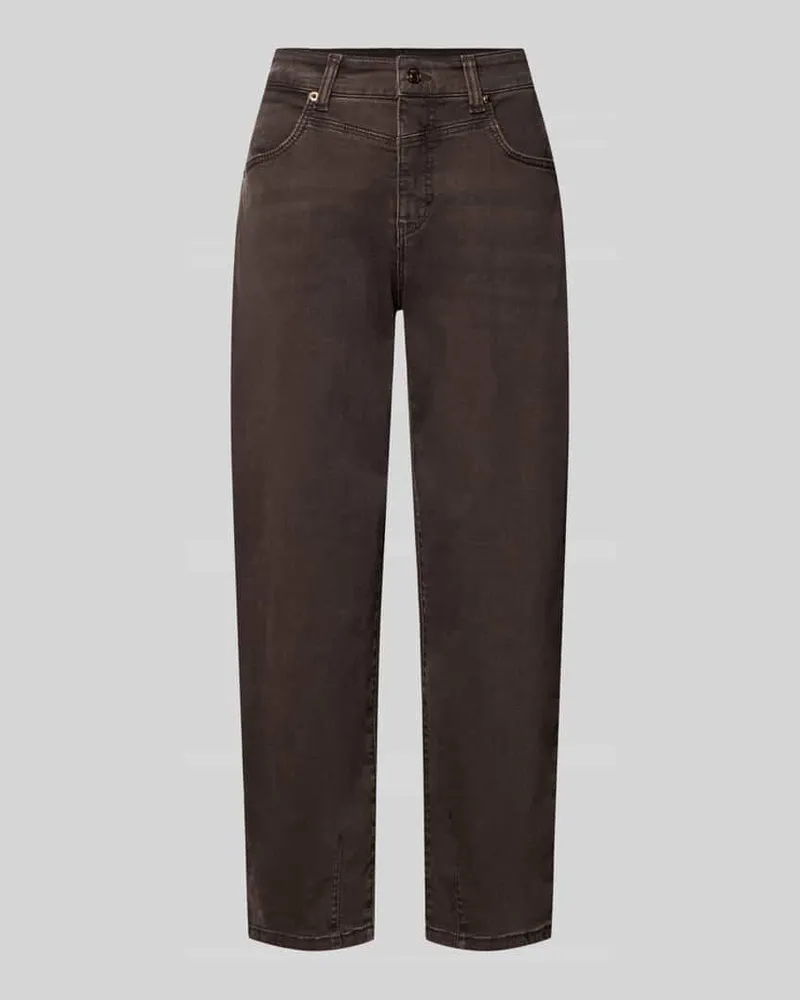 MAC Jeans Barrel Fit Jeans mit 7/8-Länge Modell 'Bobbie Schoko