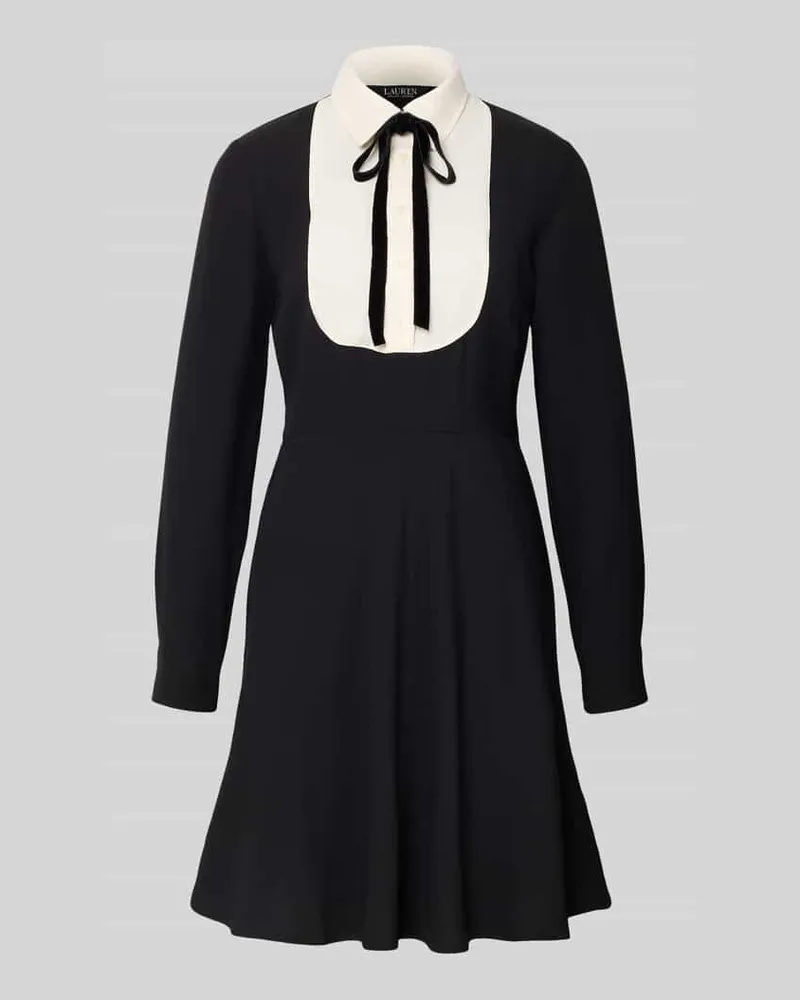Ralph Lauren Knielanges Kleid mit Schleifen-Detail Modell 'LEYTHIA Black
