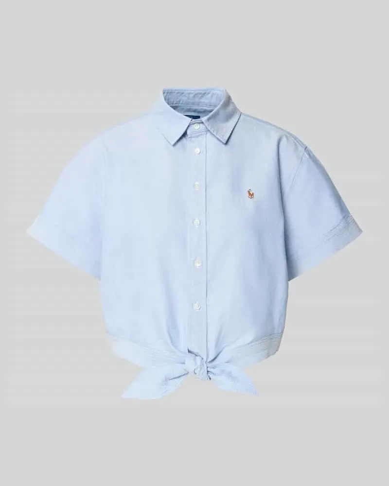 Ralph Lauren Regular Fit Bluse mit Knotendetail Bleu
