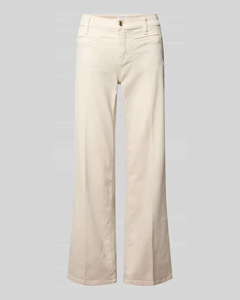 Cambio Cropped Jeans mit Bügelfalten und Eingrifftaschen Beige