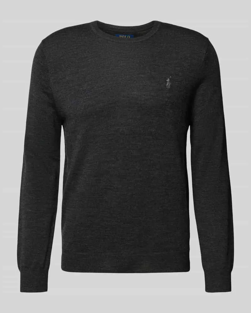 Ralph Lauren Strickpullover mit Label-Stitching Anthrazit