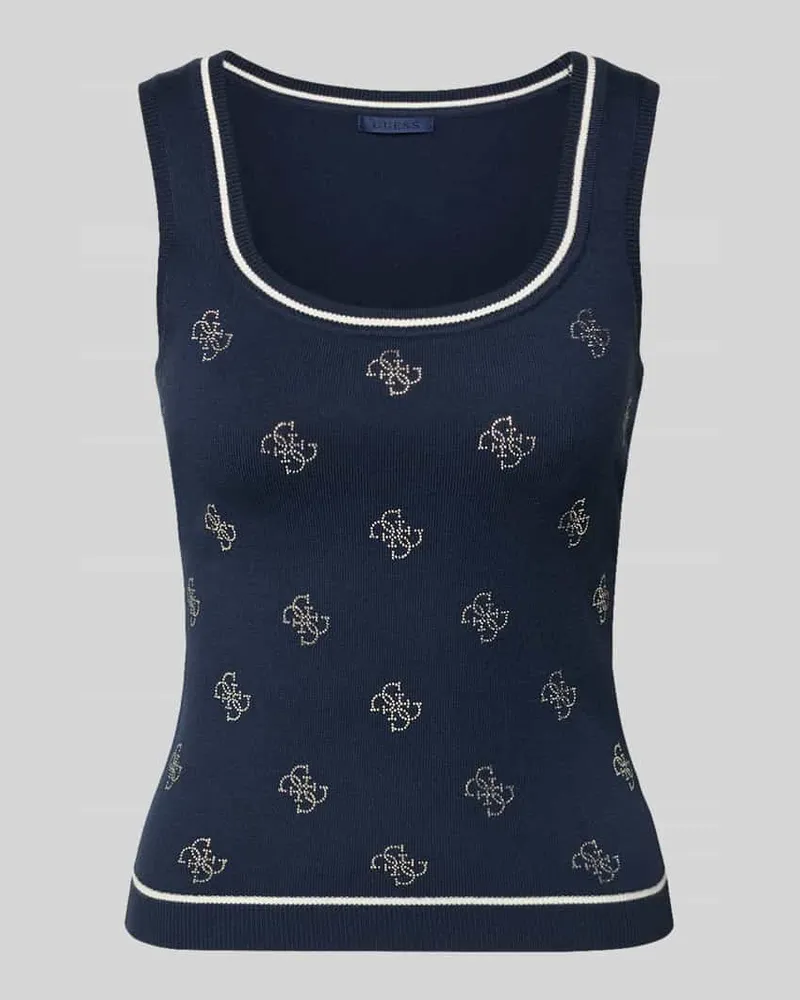 Guess Slim Fit Top aus Viskose-Mix Marine