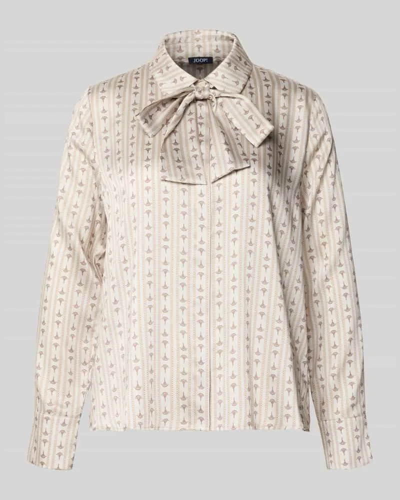 JOOP! Regular Fit Bluse mit Zierschleife Modell 'Bernicia Beige