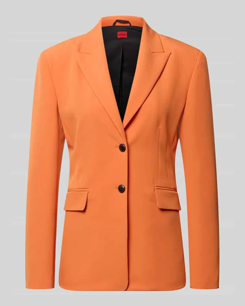 HUGO BOSS Regular Fit Longblazer mit 1-Knopf-Verschluss Modell 'ASMALLA-1 Orange
