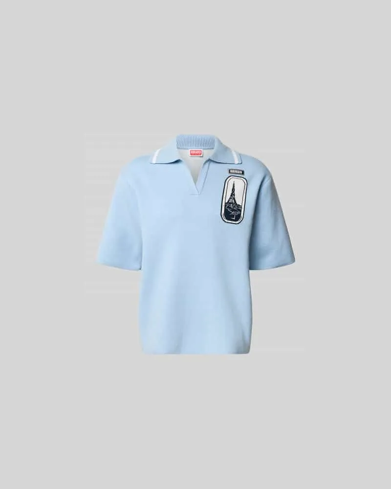 Kenzo Regular Fit Pullover in Strick-Optik Hellblau