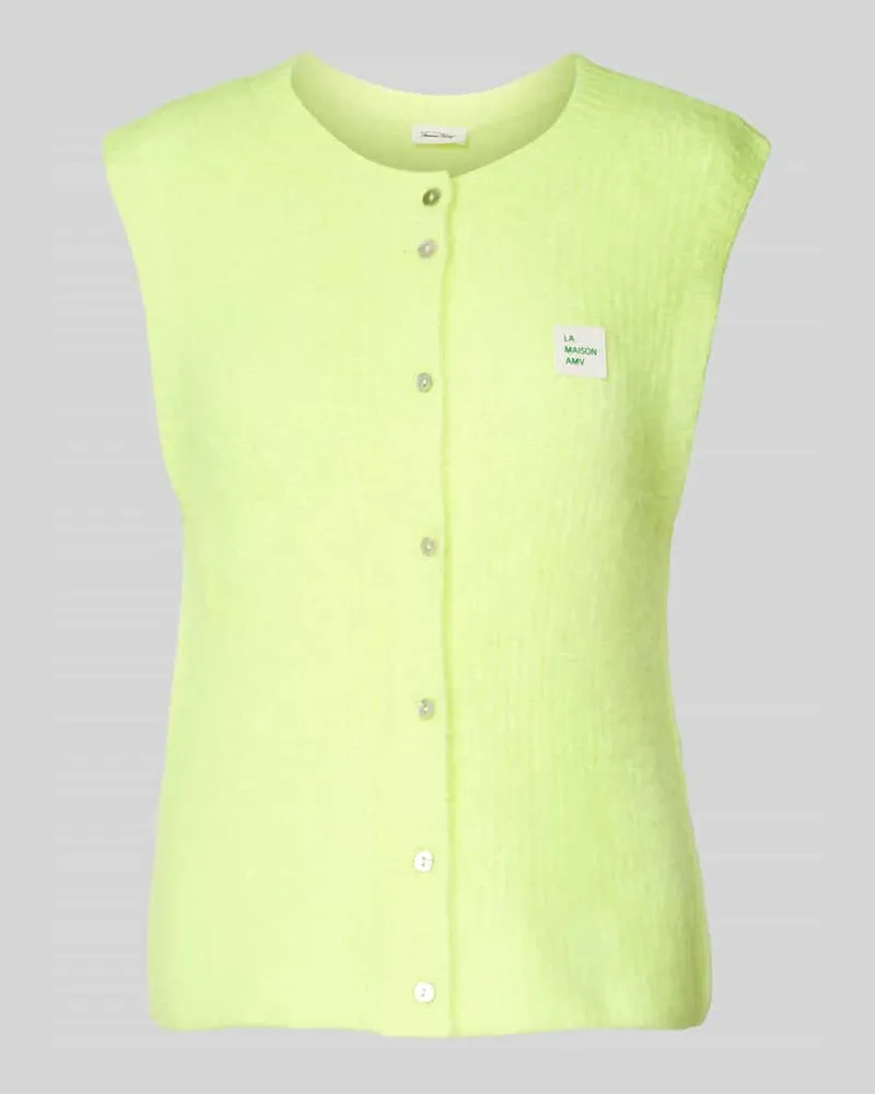 American Vintage Strickweste mit Label-Badge Modell 'EAST Neon