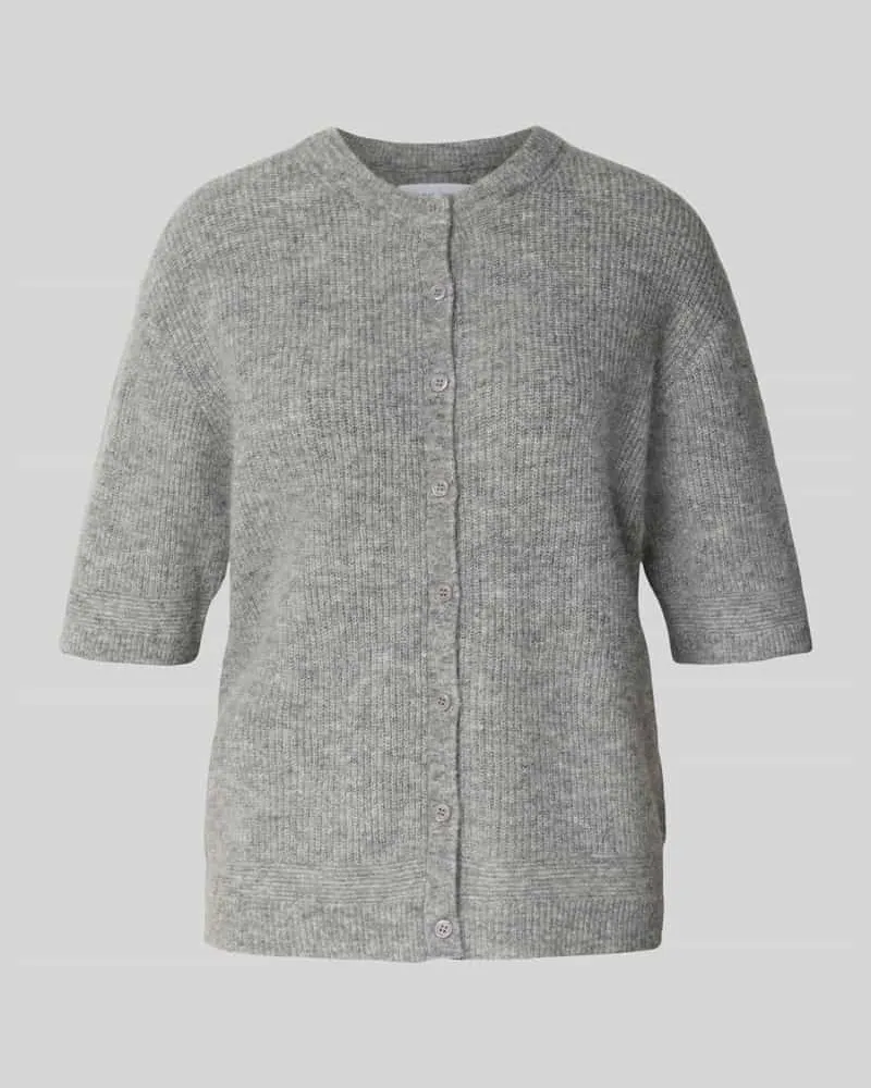 Samsøe & Samsøe Wolljacke aus Woll-Mix mit 1/2-Arm Modell 'Saanoura Hellgrau