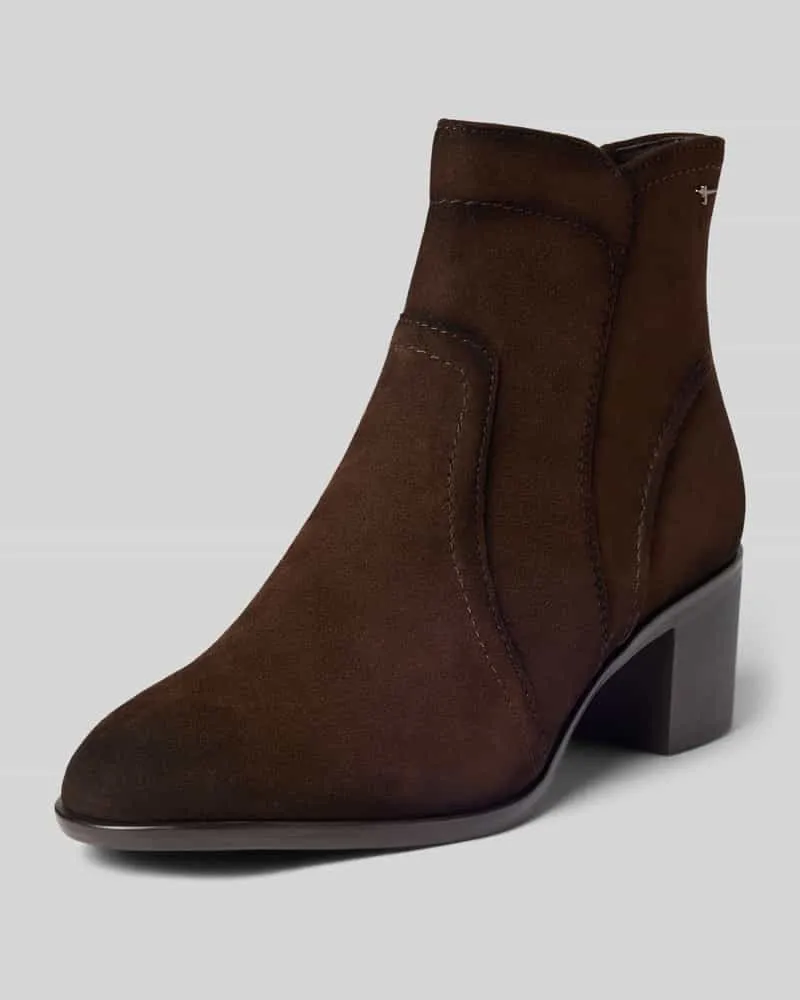 Tamaris Stiefelette mit Blockabsatz Dunkelbraun