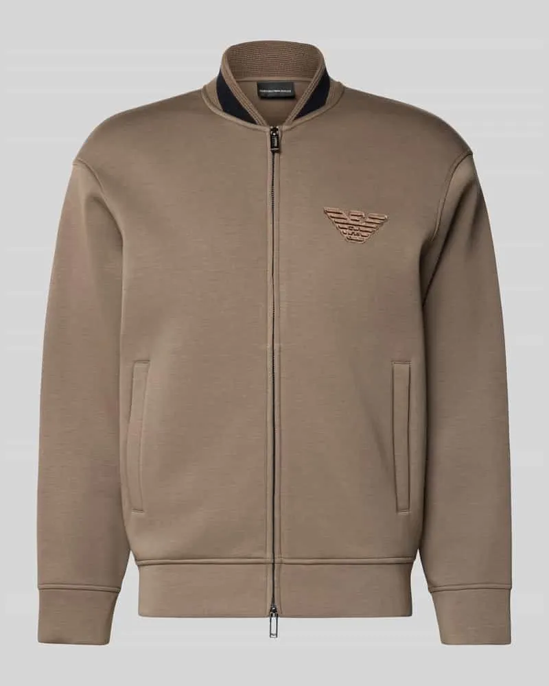 Emporio Armani Sweatjacke mit Zweiwege-Reißverschluss Schlamm