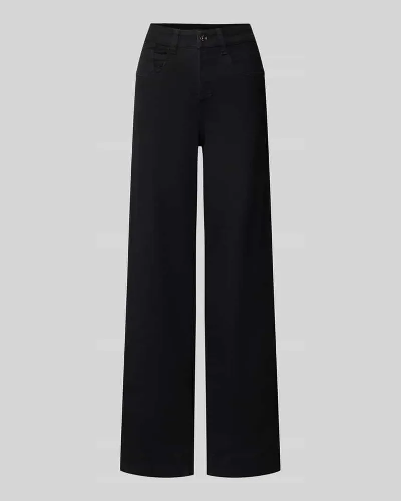 MAC Jeans Jeans mit weitem Bein Modell 'Palazzo Black