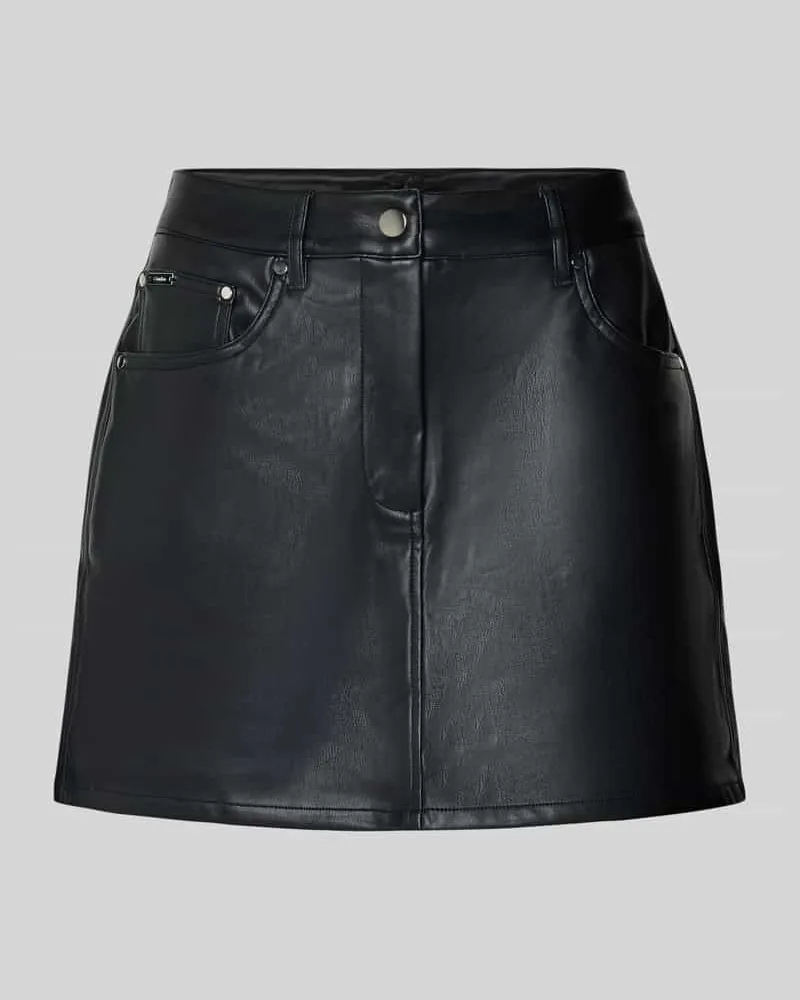 Calvin Klein Minirock in Leder-Optik Black