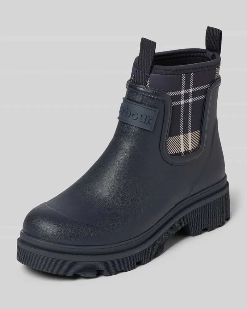 Barbour Gummistiefel mit Label-Patch Modell 'Cynthia Dunkelblau