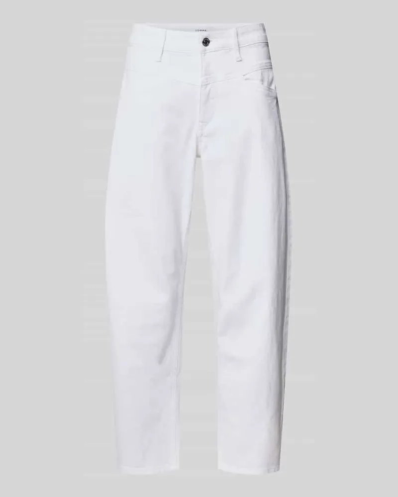 COMMA Barrel Fit Jeans mit Eingrifftaschen Weiss