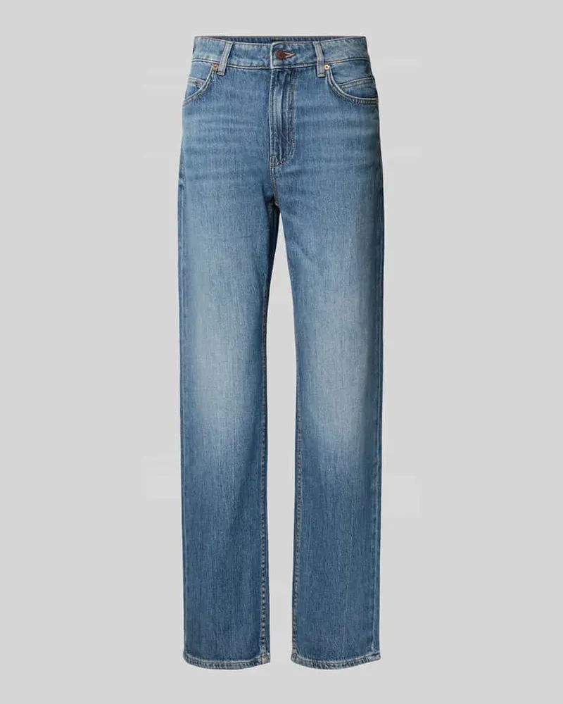 HUGO BOSS Straight Leg Jeans aus reiner Baumwolle Modell 'ADA Jeansblau