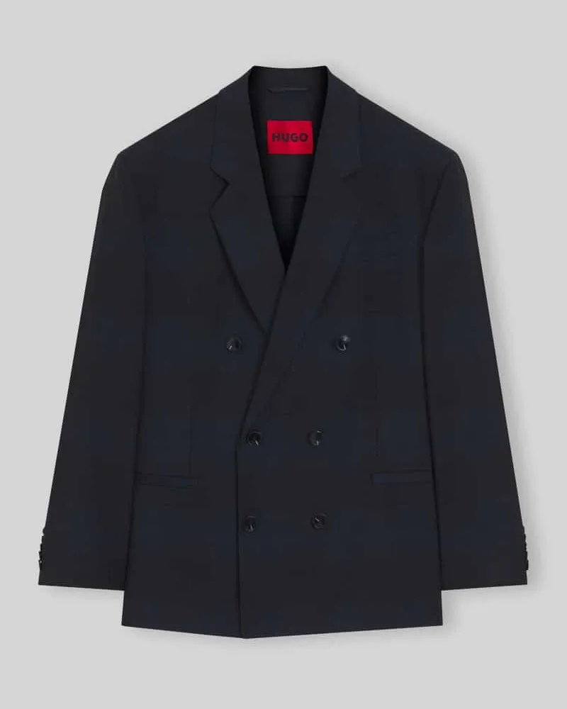 HUGO BOSS Relaxed Fit Sakko aus reiner Wolle Marine
