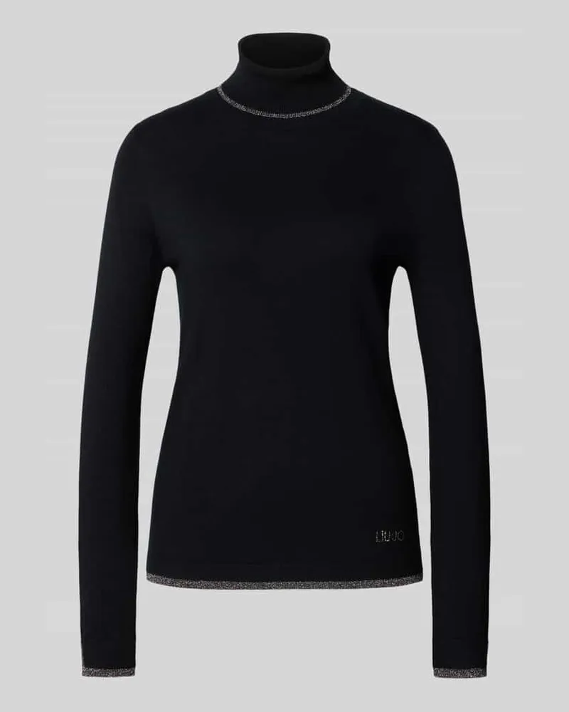 Liu Jo Slim Fit Longsleeve aus Viskose-Mix Modell 'MAGLIA CHIUSA Black
