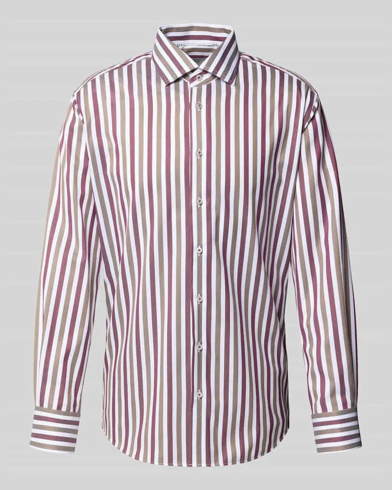 Eterna Regular Fit Business-Hemd mit Knopfleiste Bordeaux