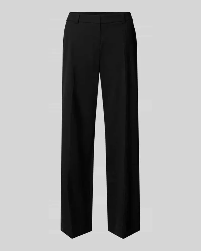 windsor. Slim Fit Wollhose mit Bügelfalten Black
