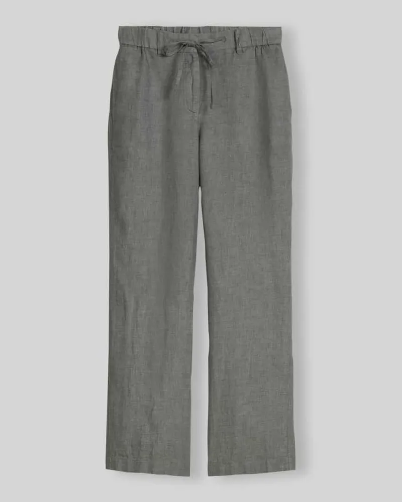 Marc O'Polo Wide Fit Hose aus reinem Leinen Mittelgrau