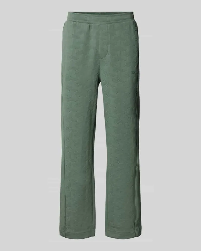 HUGO BOSS Regular Fit Sweatpants mit Jacquard-Optik Modell 'MIRROR LONG Lind
