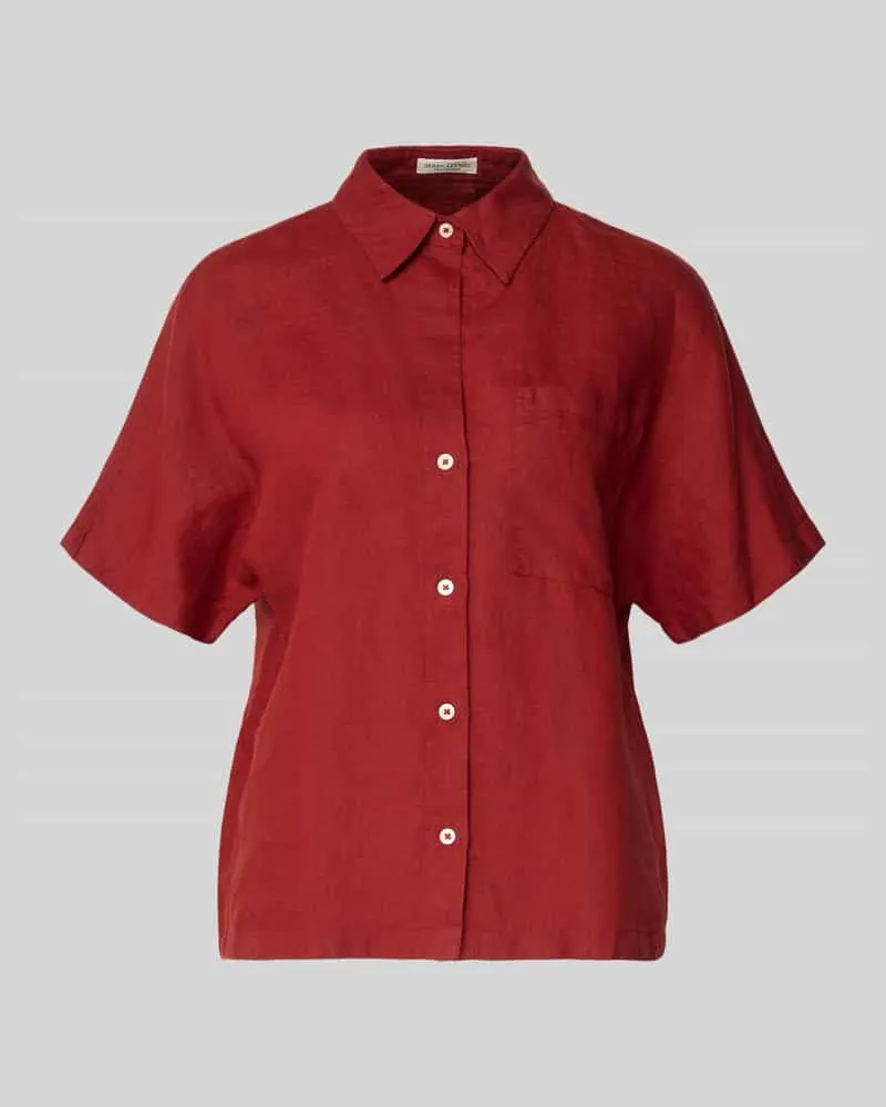 Marc O'Polo Relaxed Fit Bluse aus reinem Leinen Bordeaux
