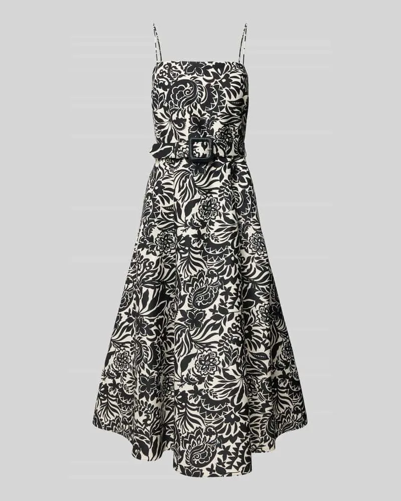 Ralph Lauren Knielanges Cocktailkleid mit Gürtel Black