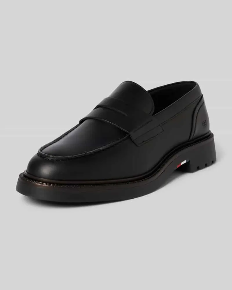 Tommy Hilfiger Loafer aus echtem Leder Black
