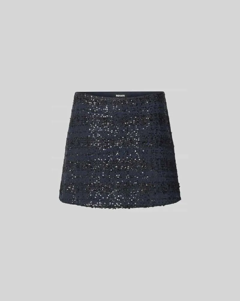 ROTATE Birger Christensen Minirock mit Paillettenbesatz Dunkelblau