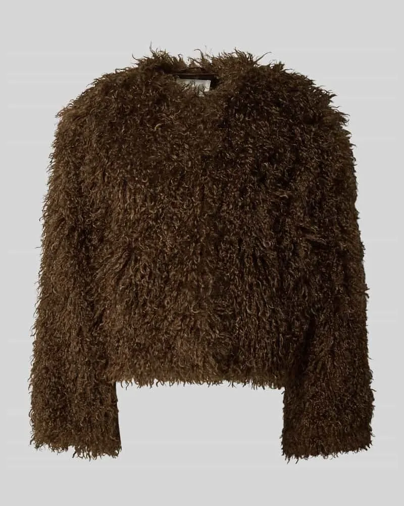 Gestuz Jacke mit Rundhalsausschnitt Modell 'choa Dunkelbraun