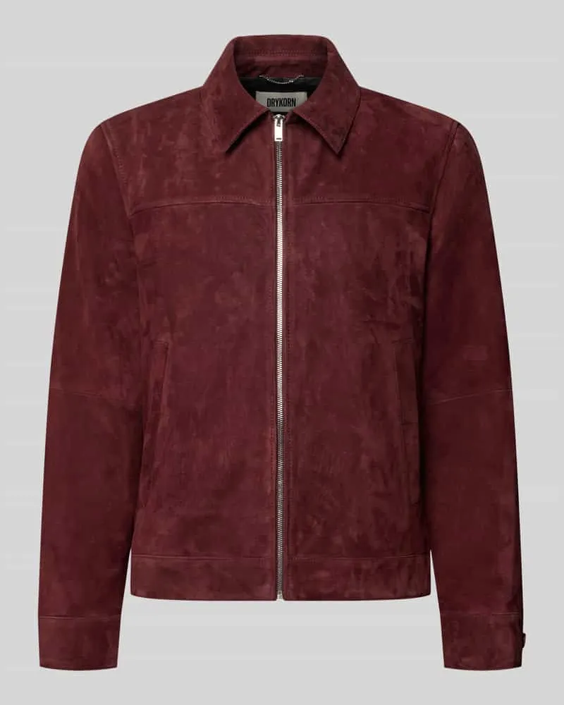 Drykorn Lederjacke aus Ziegenvelours Modell 'RIKKA_2 Bordeaux