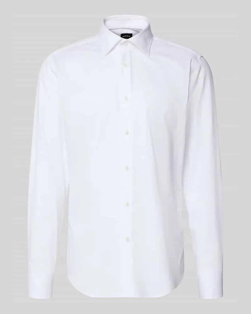HUGO BOSS Regular Fit Businesshemd aus Baumwoll-Mix Weiss