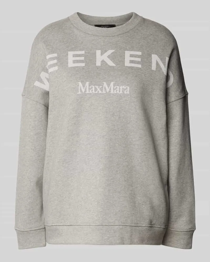 Max Mara Sweatshirt mit Label-Stitching Modell 'LALLA Mittelgrau