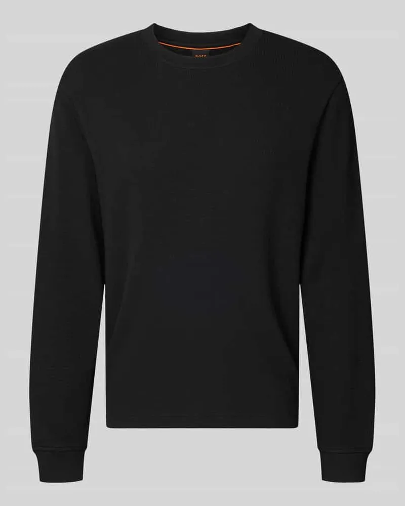 HUGO BOSS Regular Fit Langarmshirt aus Baumwoll-Mix Modell 'WE-TEMPEST Black