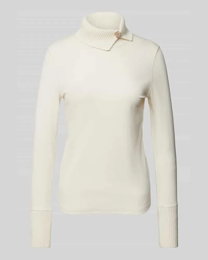 Marc Cain Strickpullover mit Woll- und Kaschmir-Anteil gefüttert Offwhite