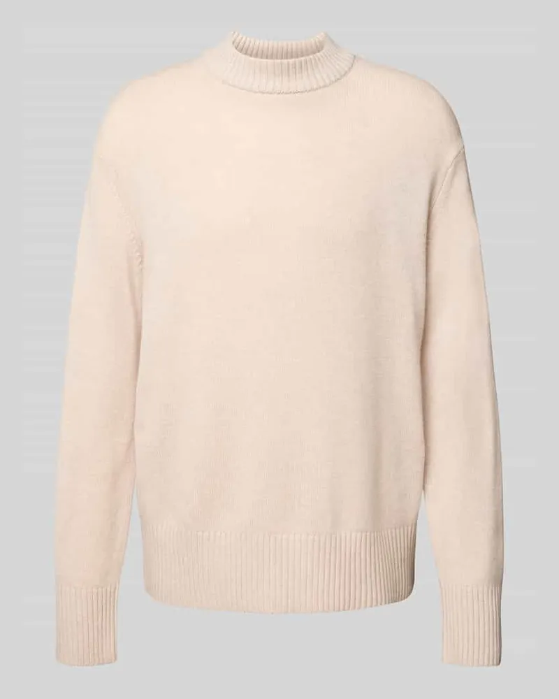 Selected Homme Relaxed Fit Strickpullover aus Woll-Kaschmir-Mix Modell 'Calle Ecru