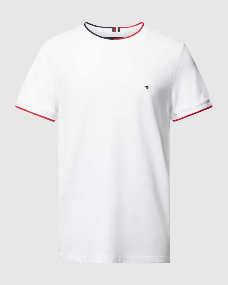 Tommy Hilfiger T-Shirt mit Label-Stitching Weiss