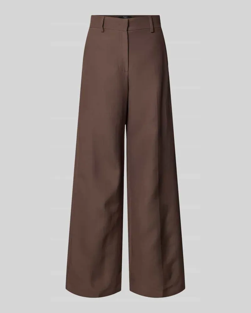 Max Mara Wide Leg Stoffhose mit Baumwolle Modell 'BALLO Dunkelbraun
