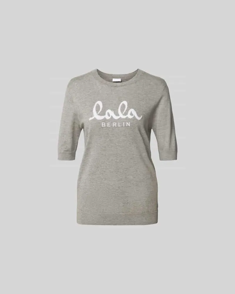 Lala Berlin T-Shirt mit Woll-Anteil Mittelgrau