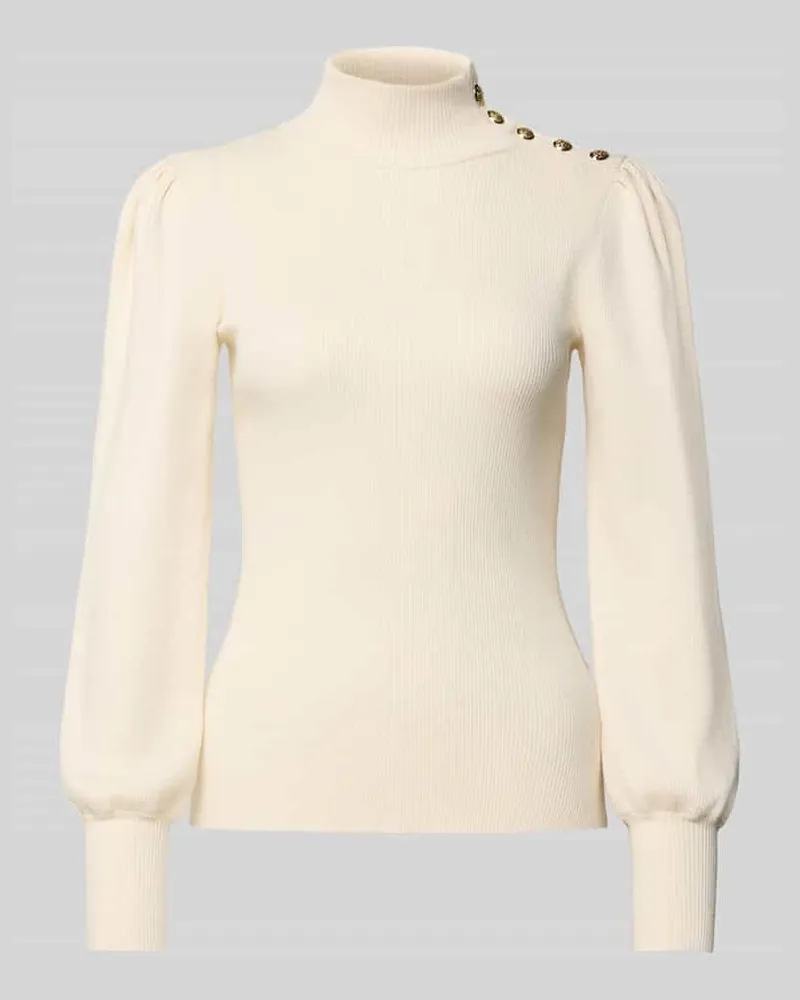 Ralph Lauren Longsleeve mit Stehkragen Modell 'DWORINA Offwhite