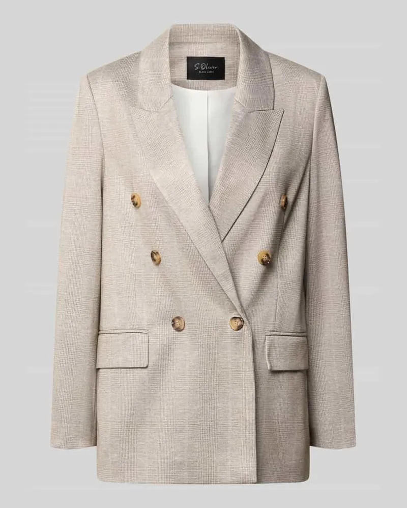 S.Oliver Regular Fit Longblazer mit doppelreihiger Knopfleiste Hellgrau