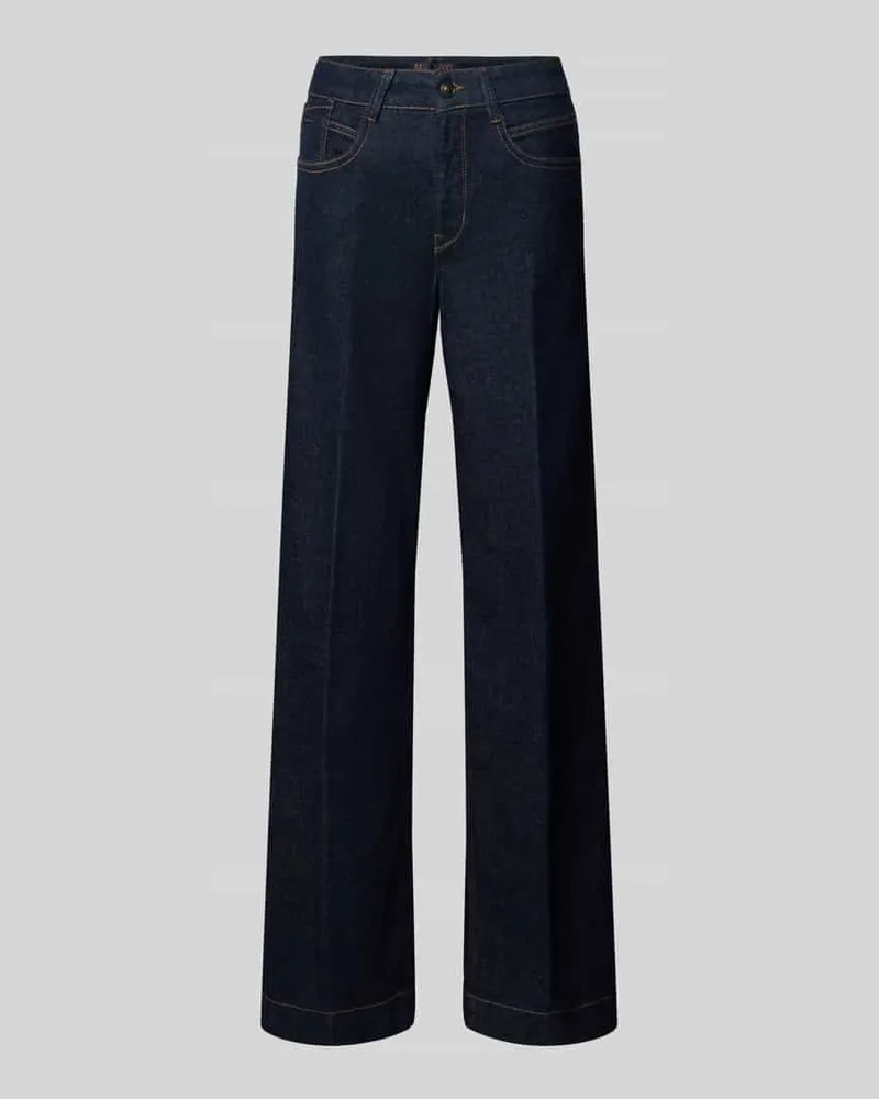 MAC Jeans Wide Fit Jeans mit Viskose-Anteil Modell 'Palazzo Dunkelblau
