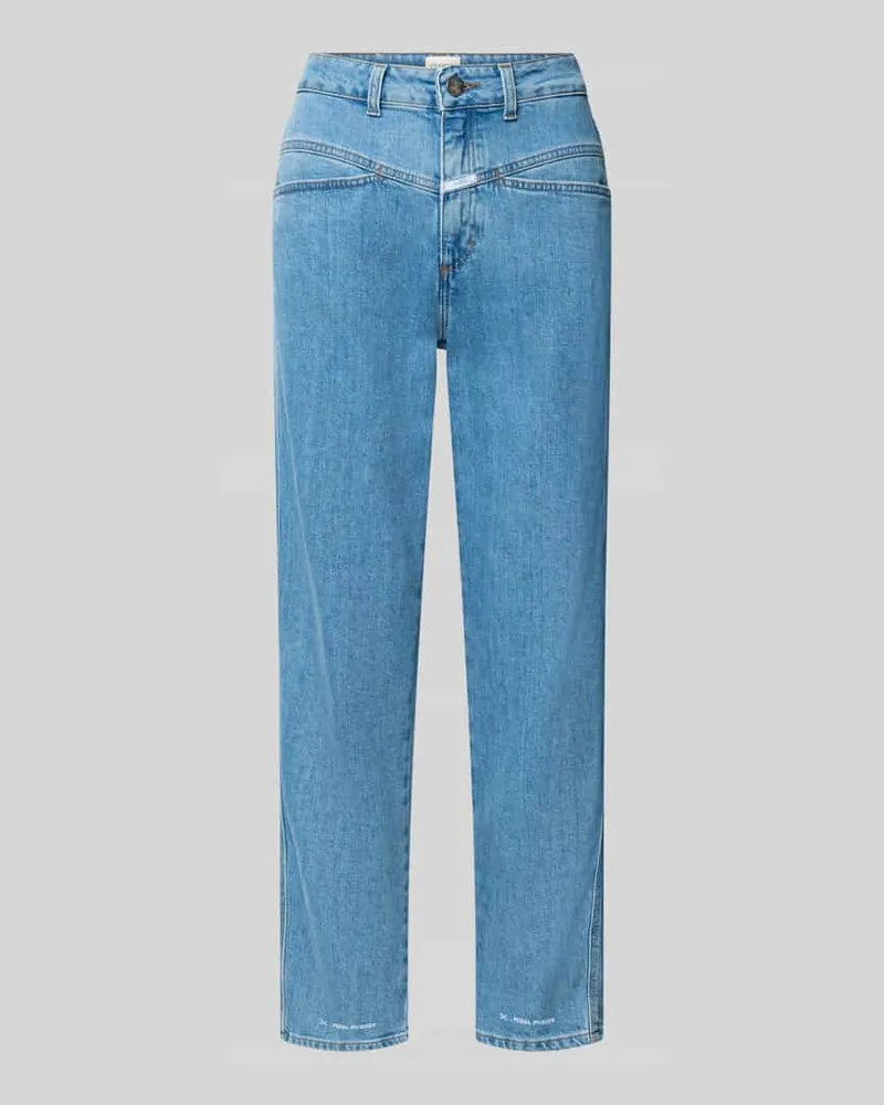 Closed Straight Fit Jeans aus Baumwoll-Mix in verkürzter Passform Blau