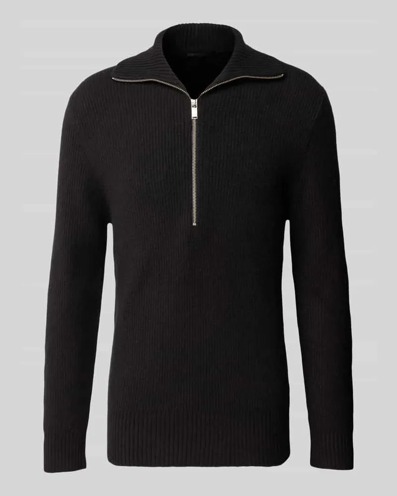 Drykorn Regular Fit Strickpullover aus elastischem Baumwoll-Mix Black