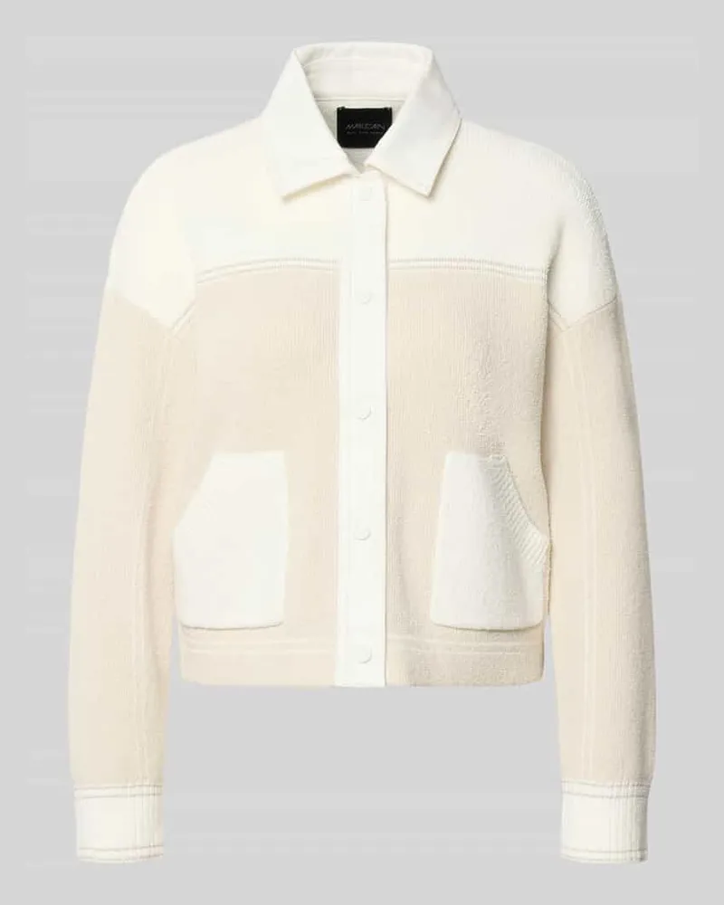 Marc Cain Regular Fit Jacke in Strick-Optik Offwhite