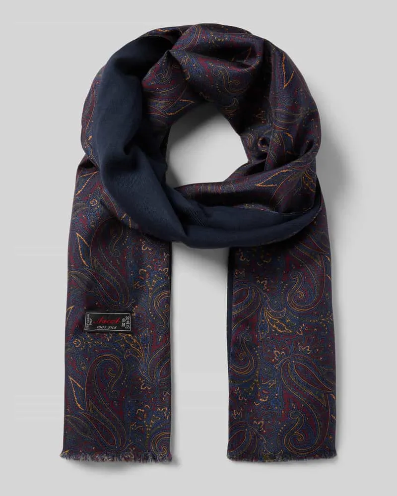 Ascot Schal mit Ausfransungen Marine